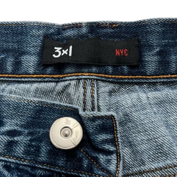 3x1 NYC Selvedge Denim Jeans Mens Size 36 Button Fly 5-Pockets Indy 3D Blue - Picture 6 of 8